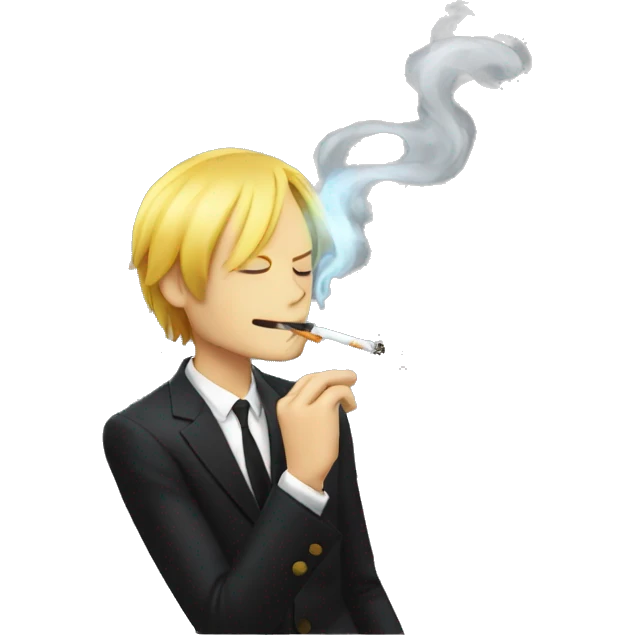 Sanji lighting up a cigarette  emoji