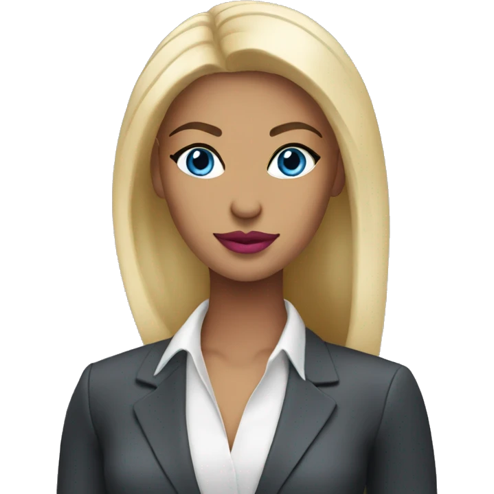 business woman blue eyes pink lips emoji