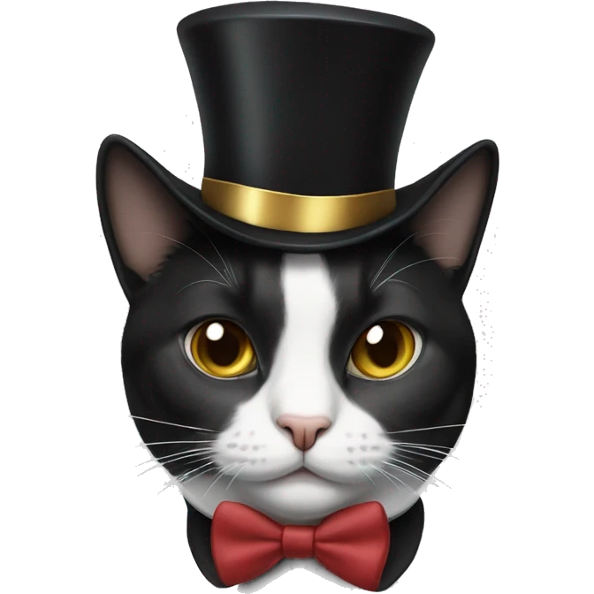 tuxedo cat wearing a top hat  emoji