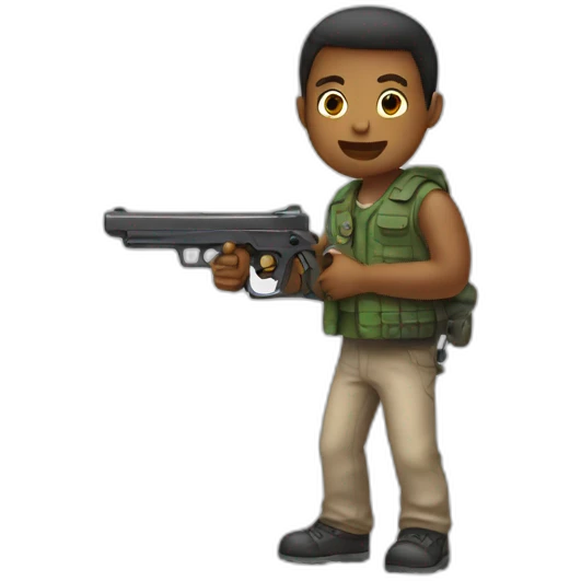 Kid with a plastic gun emoji