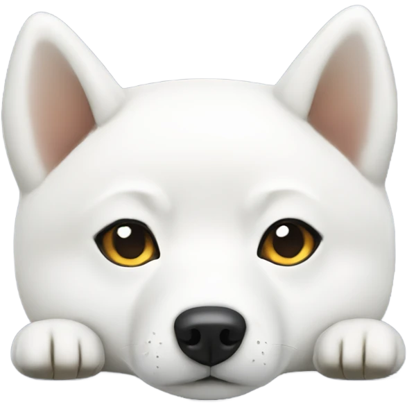 White Shiba Inu laying down emoji
