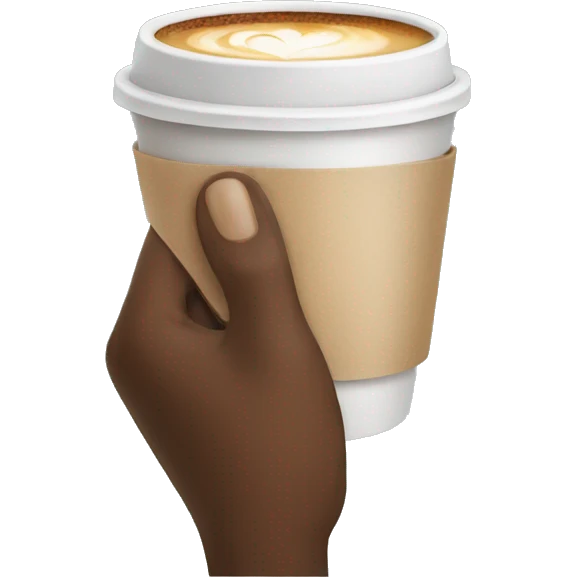 hand holding a coffee emoji