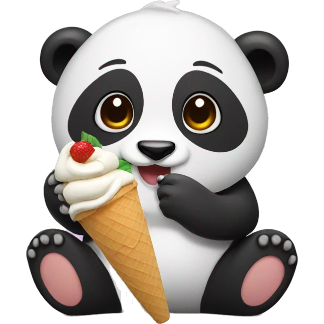 Panda eating ice cream emoji
