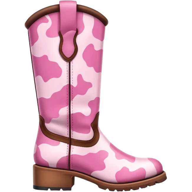 pink cow print boots emoji