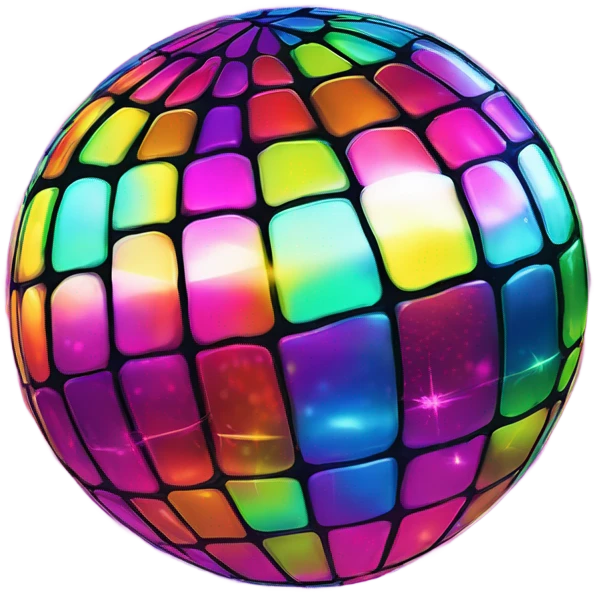 Lisa Frank disco ball ￼￼ emoji