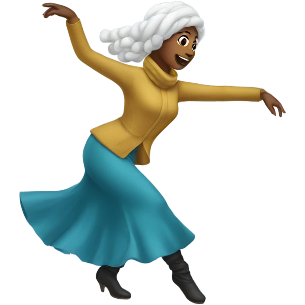 Lady dancing in snow  emoji