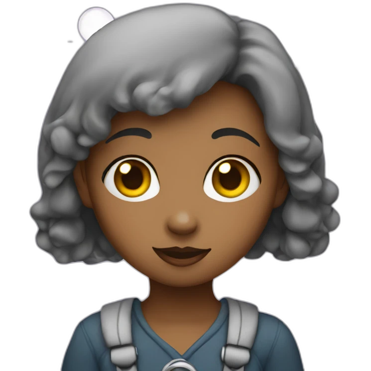 Catty girl under moon emoji