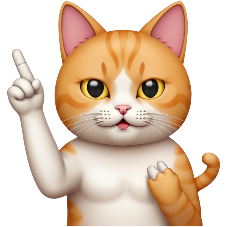 cat with middle finger emoji