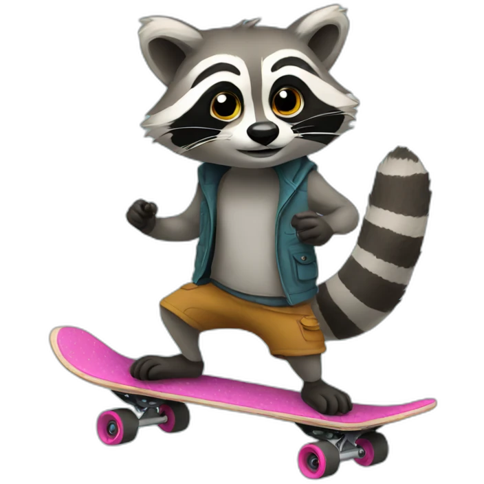 raccoon on a skateboard emoji