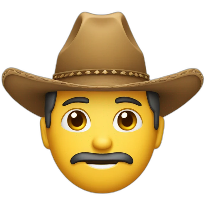 Un sombrero de vaquero solo, sin un rostro  emoji