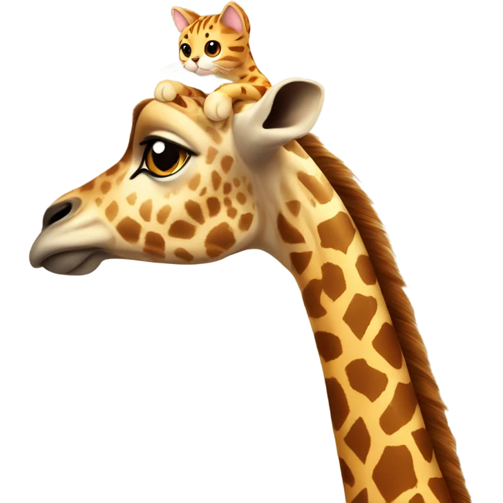 Cat on top of a giraffe emoji