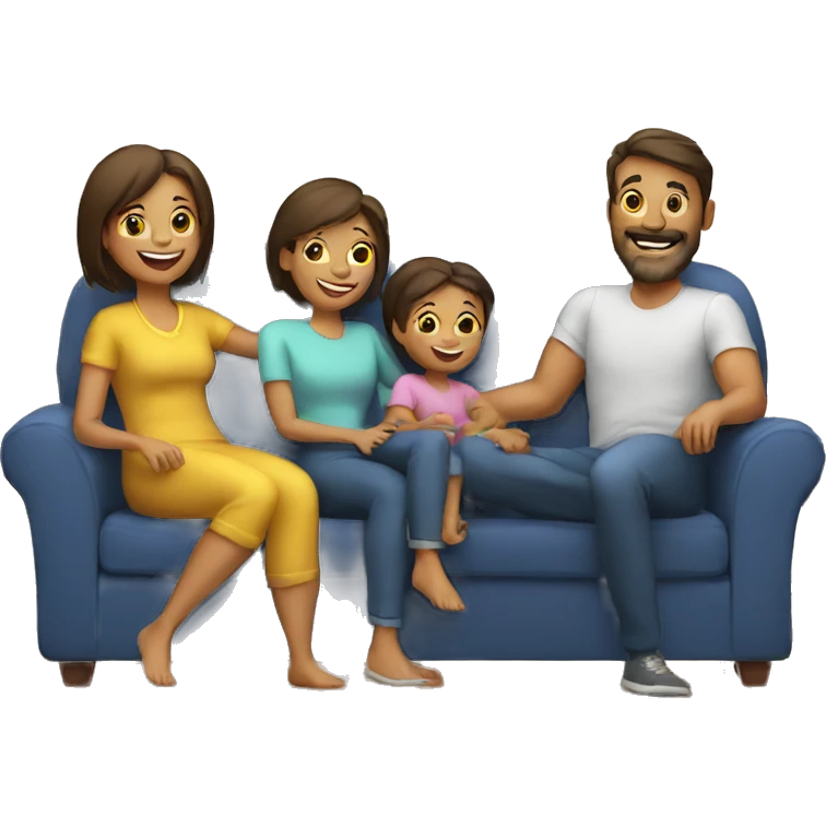 happy family on couch emoji