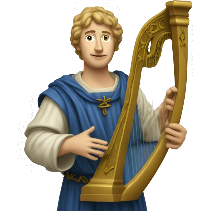 Petrarch holding a harp in his hand emoji