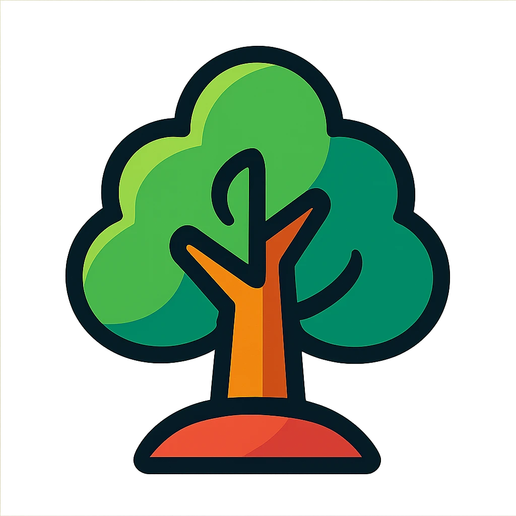 tree icon vibrant toon style emoji
