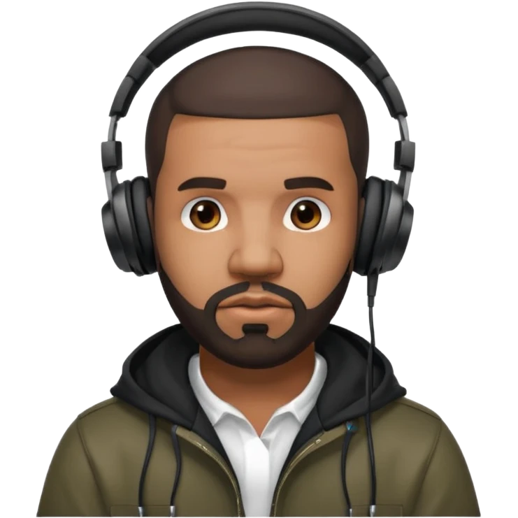 drake meme style rapper with beard headphones emoji