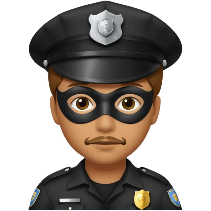 thief with police hat, thief mask, thief black prison dress. emoji
