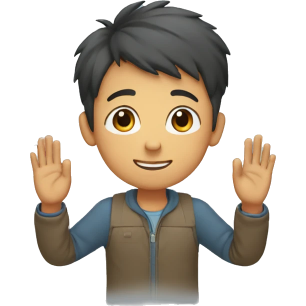 boy folding hands in air emoji