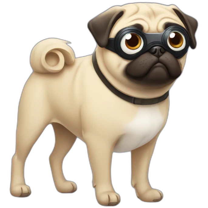 Pug with an eye patch emoji