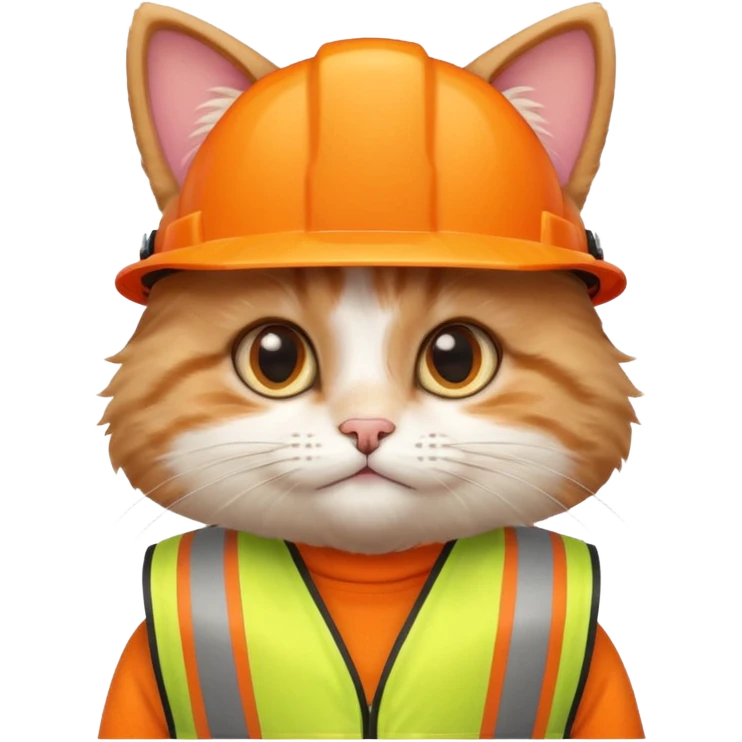 A very cute cat wearing a safety vest emoji