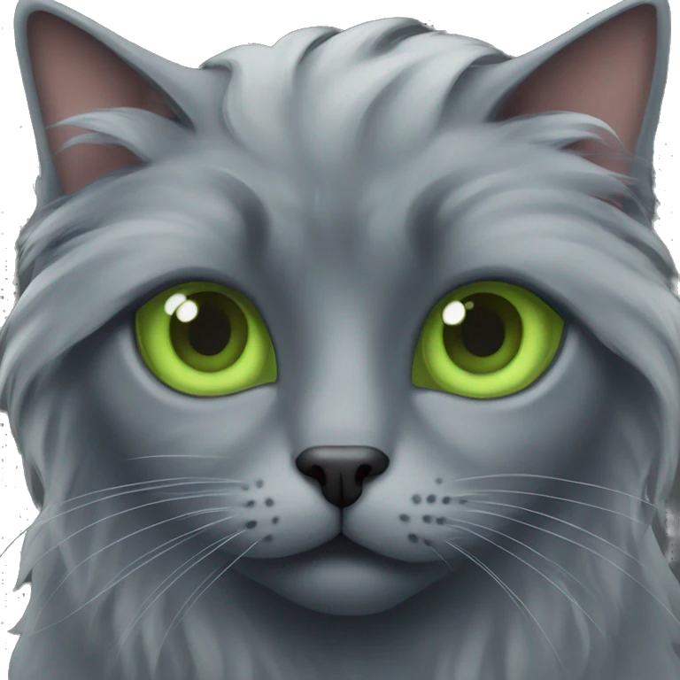 Evil nebelung cat with green eyes  emoji