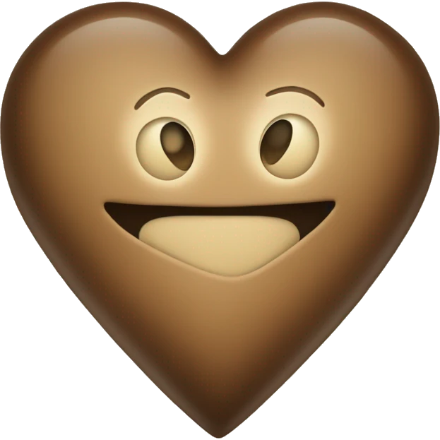 sepia colour  heart with A + B in the middle emoji
