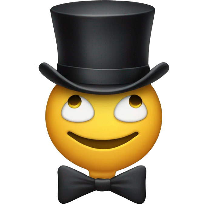 top hat with two feet below emoji