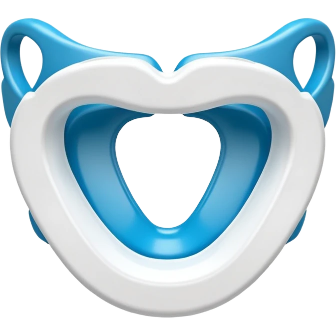 MMA mouthguard object icon, protective mouthguard, glossy plastic, 3D cartoon, mobile game icon style, centered, clean background, no text, no watermark
 emoji
