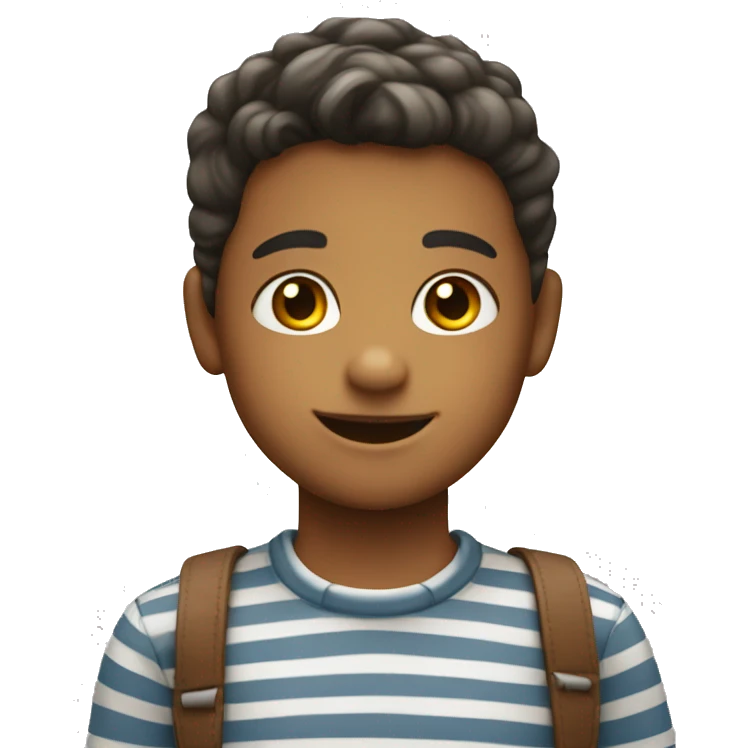 smiling boy in striped shirt emoji
