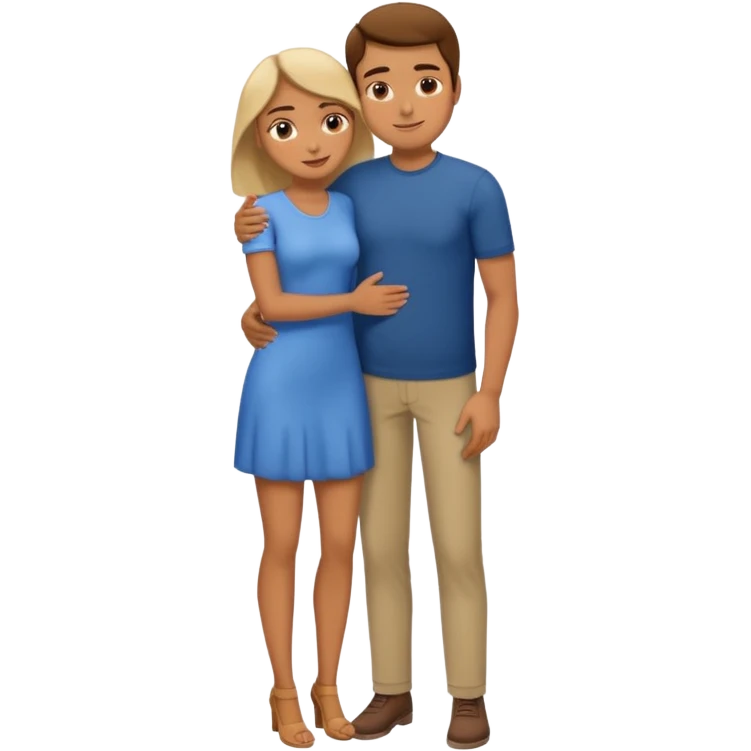Hombre bajito abrazando a mujer Alta emoji