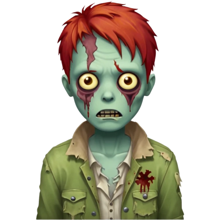 Zombie with red hair emoji
