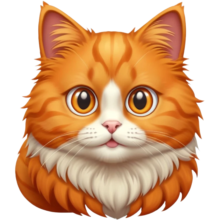 An orange cat with all it behavior and emotions emoji