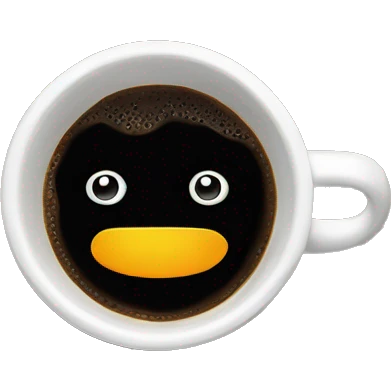 Black coffee mug with a black coffee inside emoji