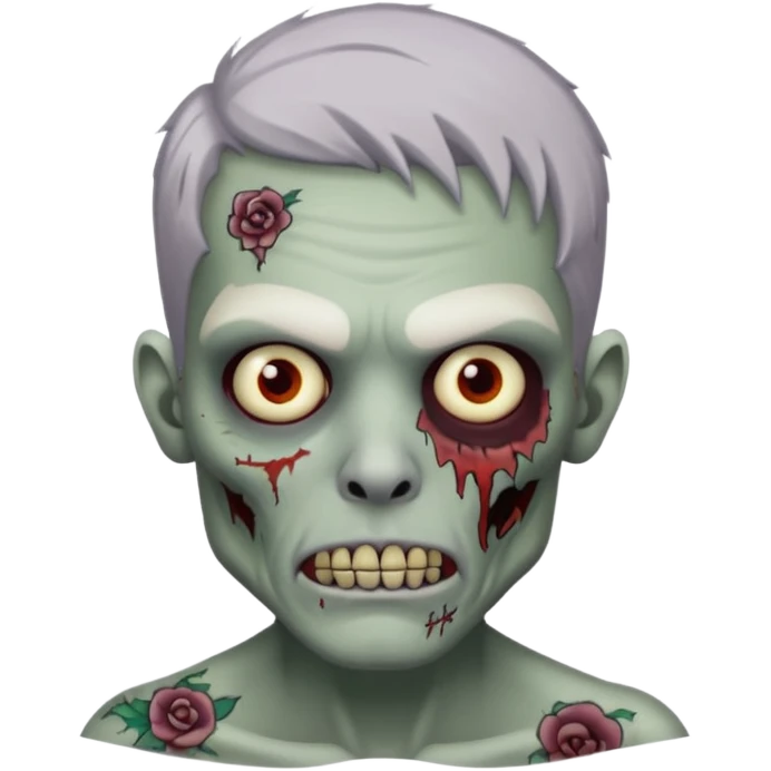 face and body tattooed zombie emoji