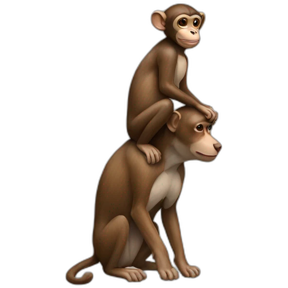 monkey sat on a dog emoji