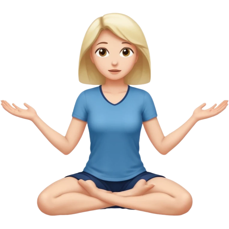 Woman on knees, forward facing, head looking up, arms outstretched either side of her emoji