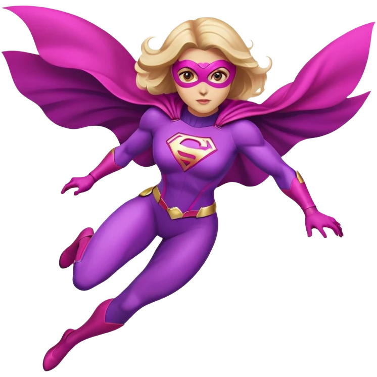 pink violet woman superhero flying emoji