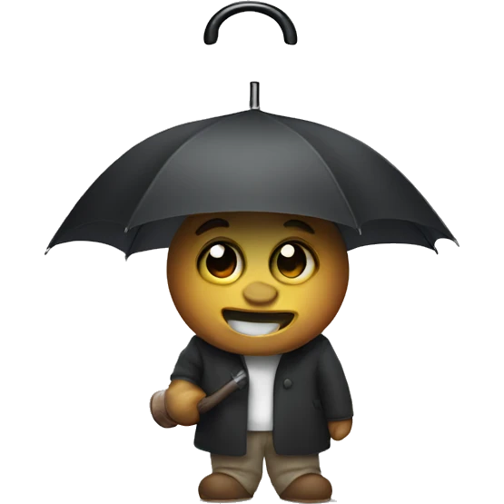 Boo with a umbrella emoji