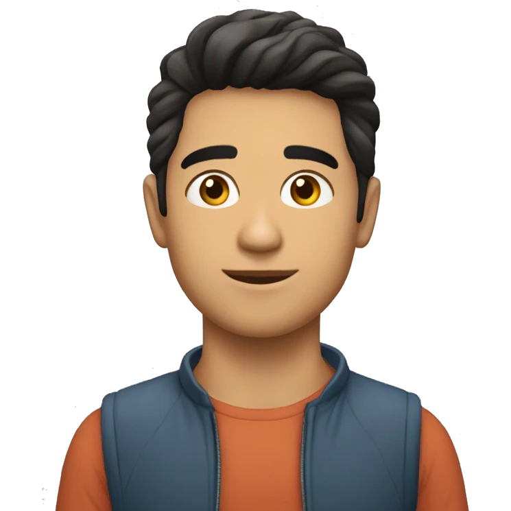 Joven moreno cabello corto emoji