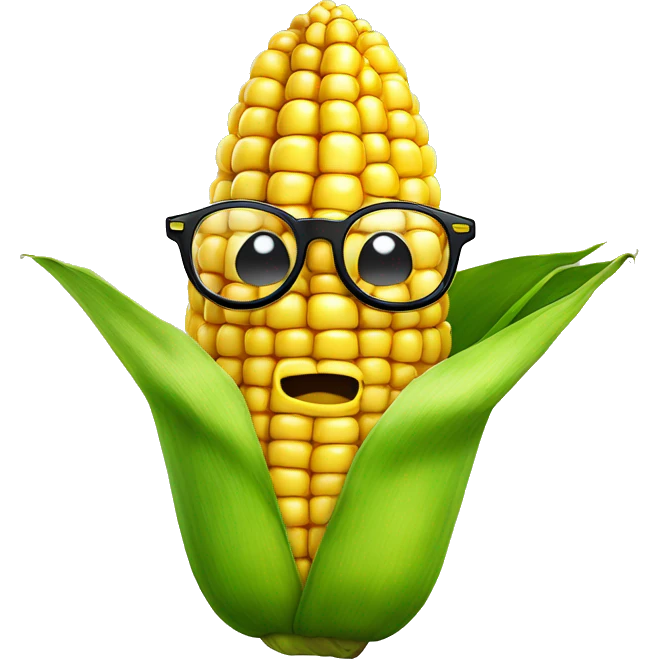 corn wearing glasses emoji