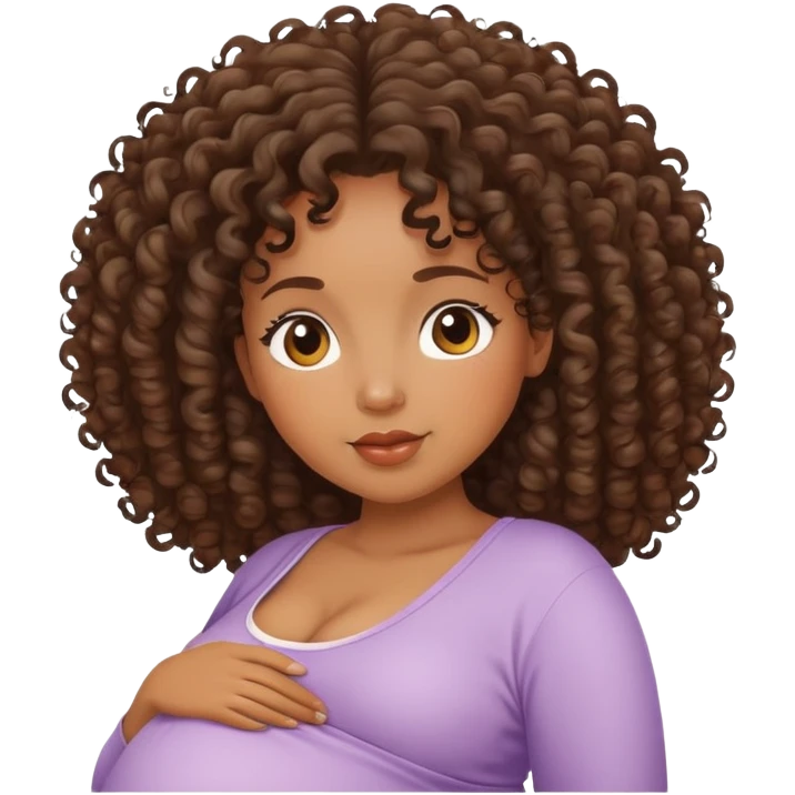 pregnant black curly haired women  emoji