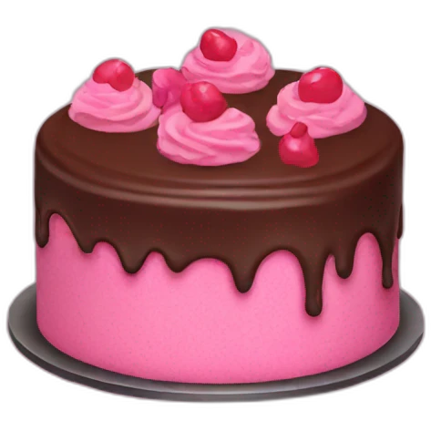 Pink cake with chocolate  emoji
