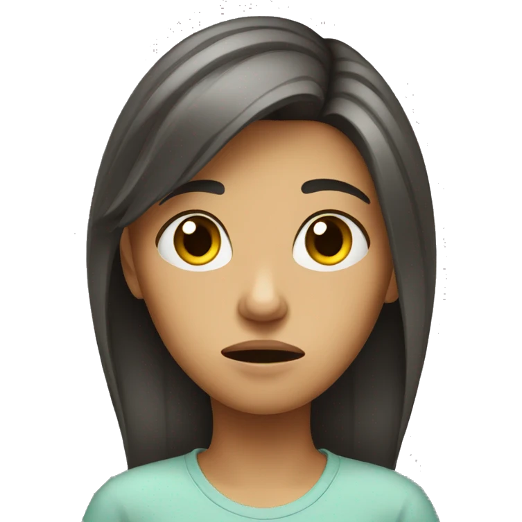 worried teen girl emoji