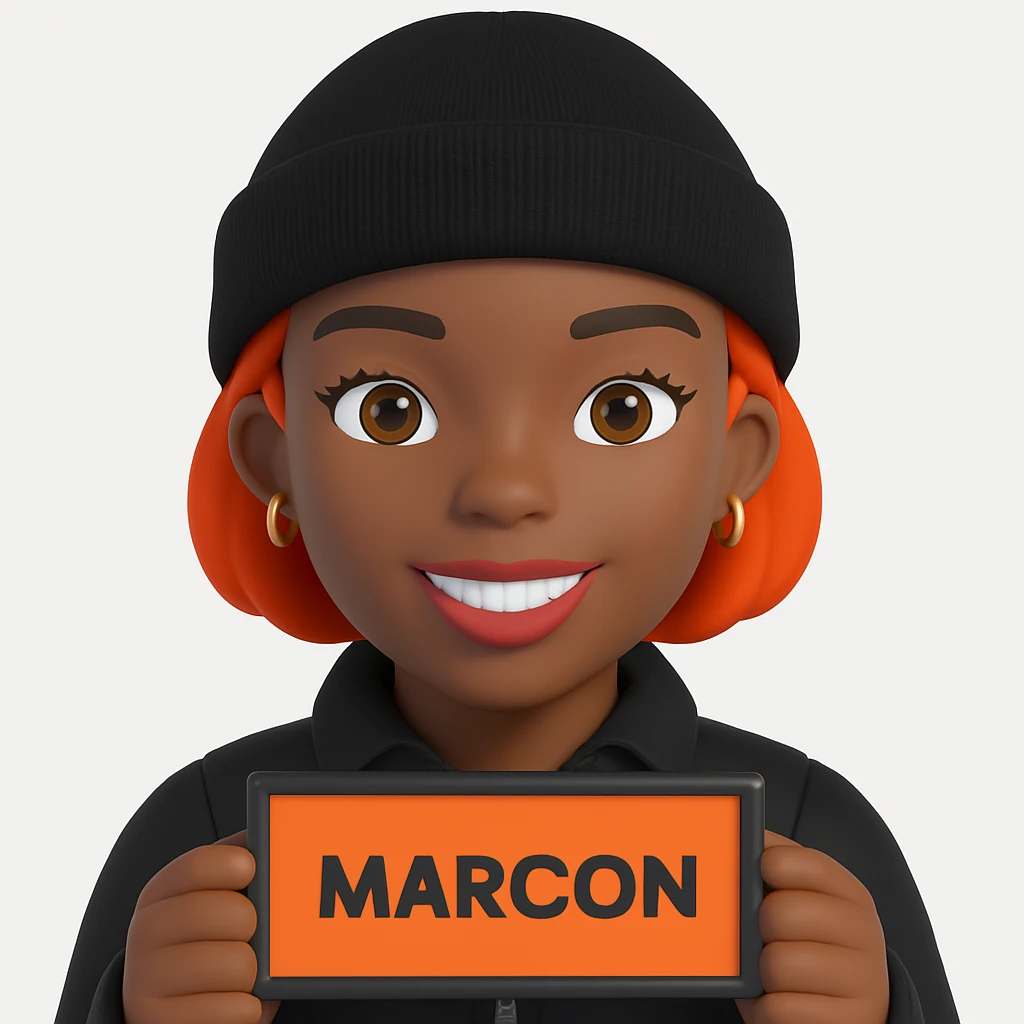 Make the subject wear a black beanie on her head and a black jacket in 3d-emoji style emoji