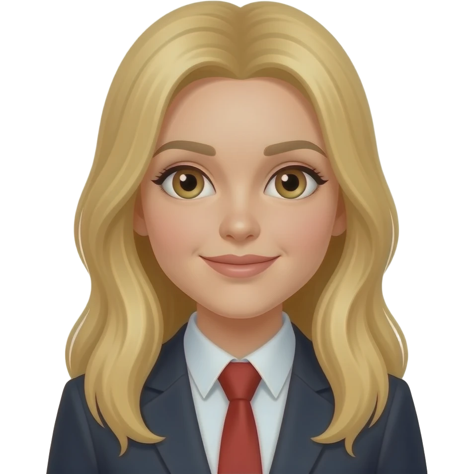 blonde, long hair, accountant, hazel eyes emoji