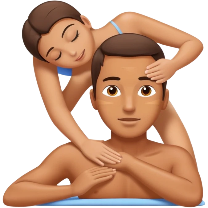 person getting a massage, relaxed face emoji