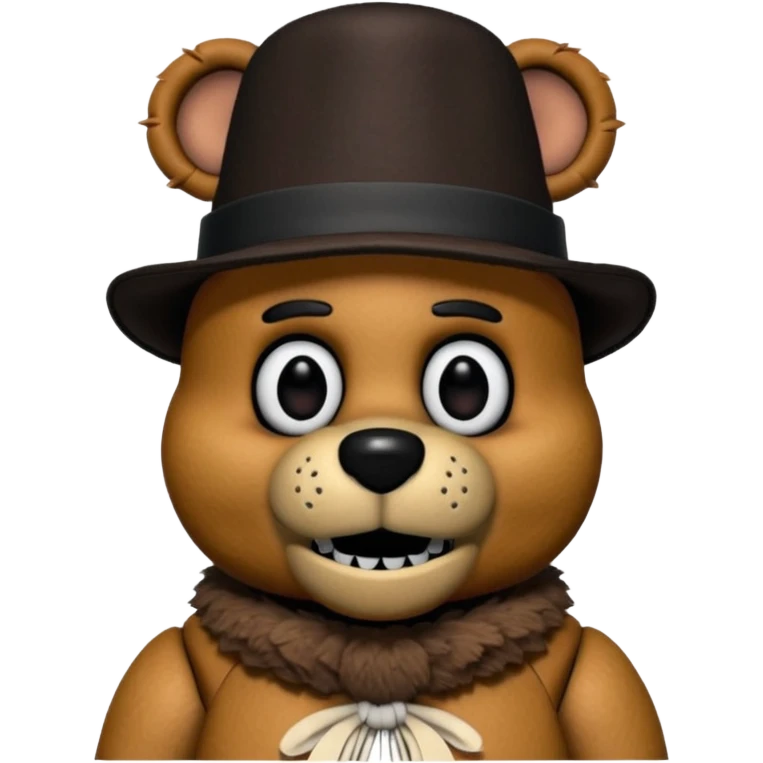 Freddy Fazbear with black and tiny hat from Five Nights At Freddy's Movie emoji