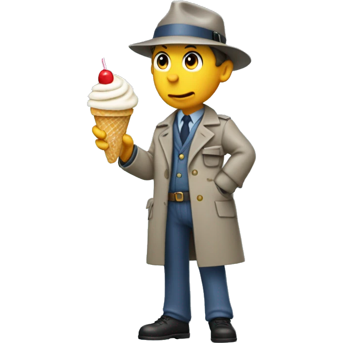 Inspector gadget, eating a ice cream emoji