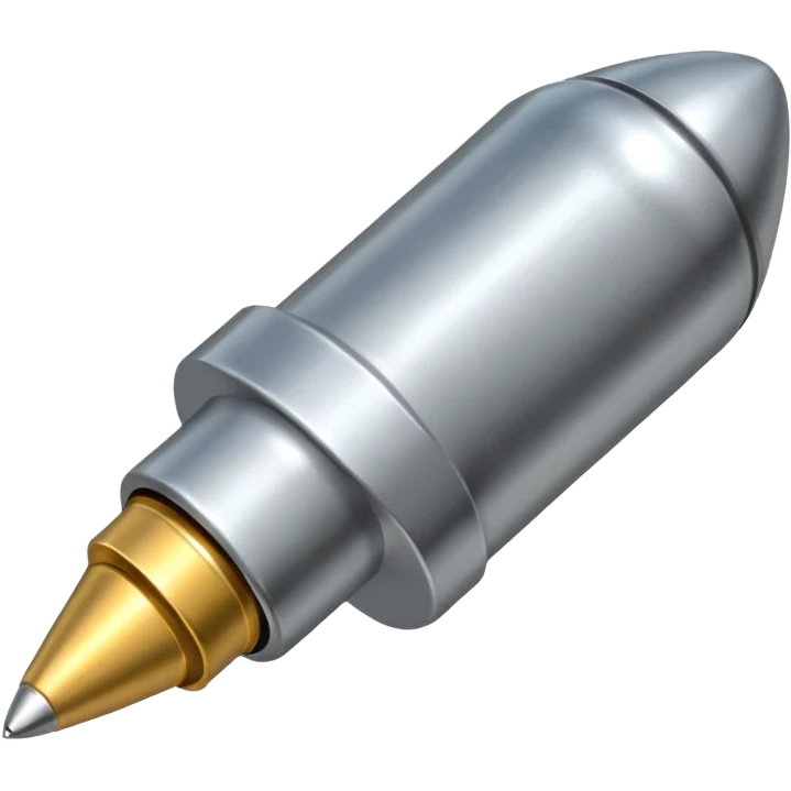 a single bullet sligly ratated to the right side emoji