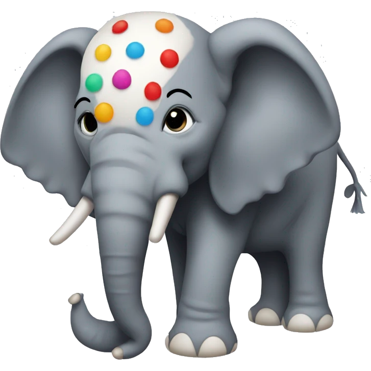 elephant with clown hair emoji