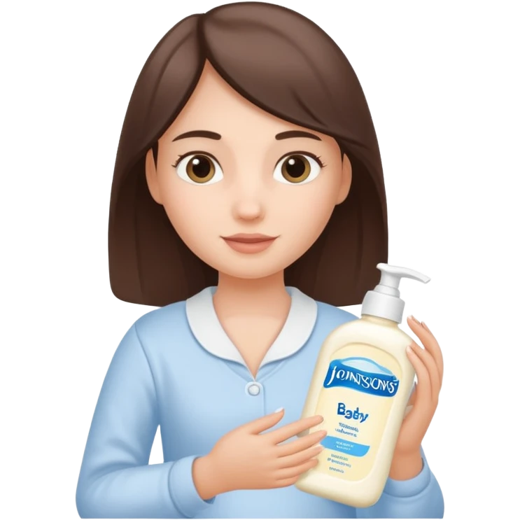 Girl holding johnson baby body lotion emoji